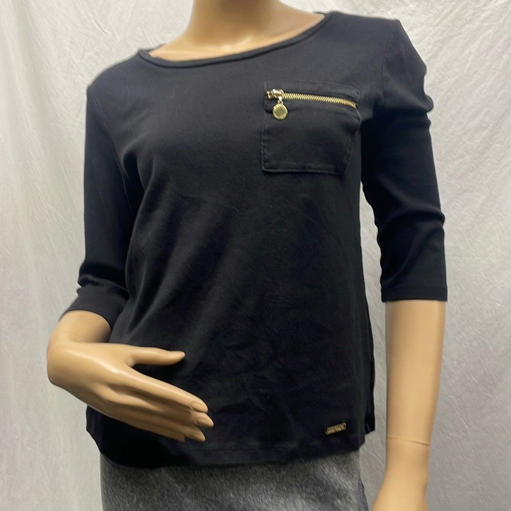 Ellen Tracy Women's Black 3/4 Sleeve Tee Shirt